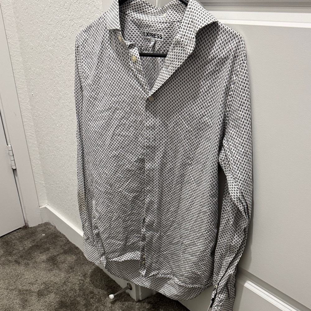 Express Men's Monochrome Patterned Shirt